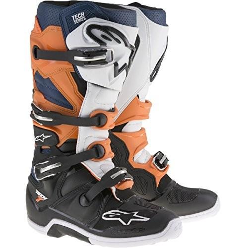 Black//Orange//Blue//White, Size 9 Alpinestars Mens Tech 7 Enduro Boots