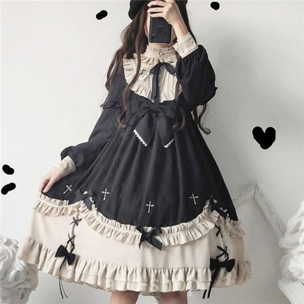 ワンピースロリータ春夏ワンピース二次元衣装コスプレレディース3点セットハロウイン可愛い姫様lolitaロリータ風ワンピゴスロリ日系女子中高生 May Hjpey819 Spicatown