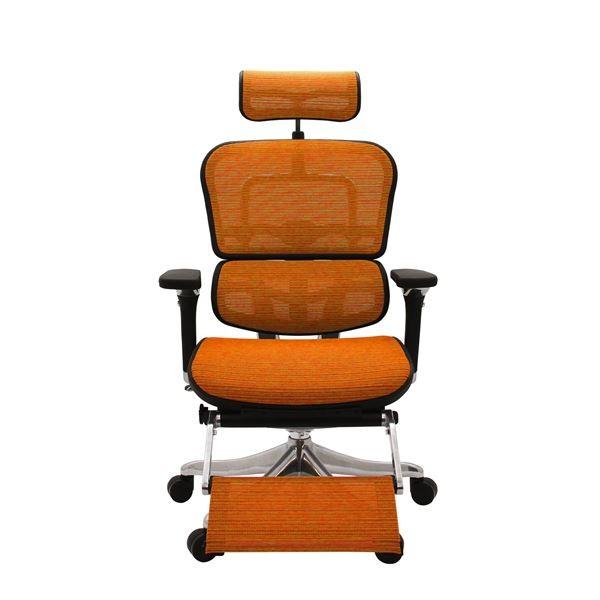 椅子 オフィスチェア アームレスト付き ランバーサポート付き オレンジ Ergohuman Pro Ergohuman Pro Ottoman エルゴヒューマンプロ オットマン オットマン内蔵 オレンジ Ds Arinkurin Shop