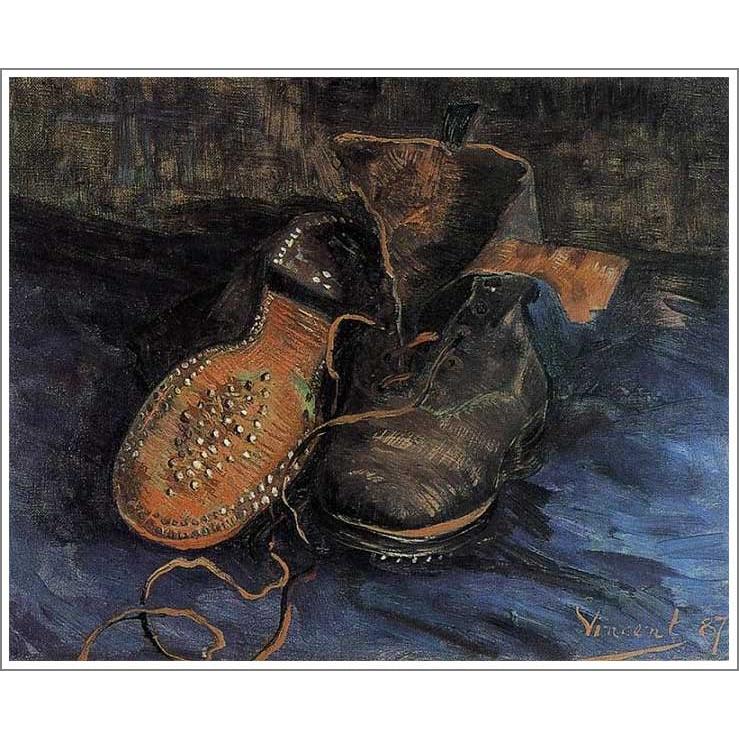 複製画 直筆 送料無料 オーダーメイド 絵画 油彩画 贈り物 油絵 模写フィンセント ファン ゴッホ 1足の靴 古靴 F30 91 0 72 7cm プレゼント 贈り物 名画 オーダーメイド 額付き 直筆