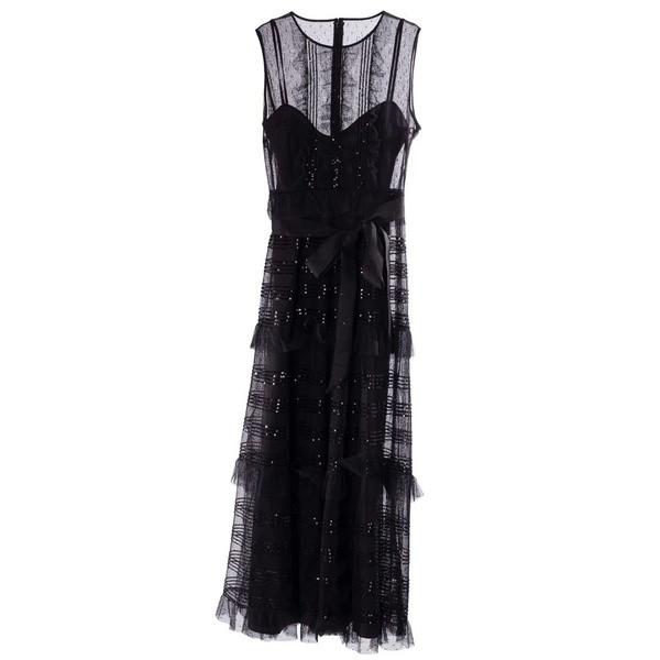 レッドヴァレンティノ ワンピース トップス レディース Dress Tulle トップス Red Valentino Microsequin Tulle Dress Nero 48 92iou2raoq 0f34 海外インポートファッション Asty