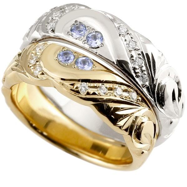ハワイアンジュエリー タンザナイト 結婚指輪 結婚指輪 安い 結婚指輪 ペアリング タンザナイト ダイヤモンド 幅広 プラチナ イエローゴールドk18 幅広 指輪 マリッジリング ハート 18金 typ かがやきジュエリー工房アトラス