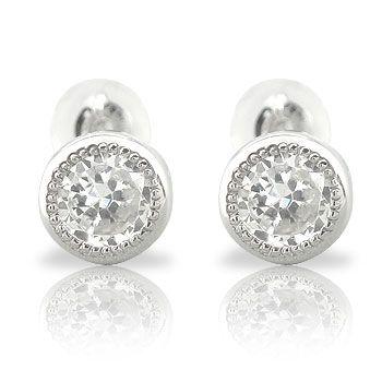 ピアス メンズ ピアス プラチナ ダイヤモンドピアス スタッドピアス ミル打ち 男性用 一粒 大粒 0 50ct ソリティア プラチナ スタッドピアス 天然石ダイヤ 男性用 宝石 送料無料