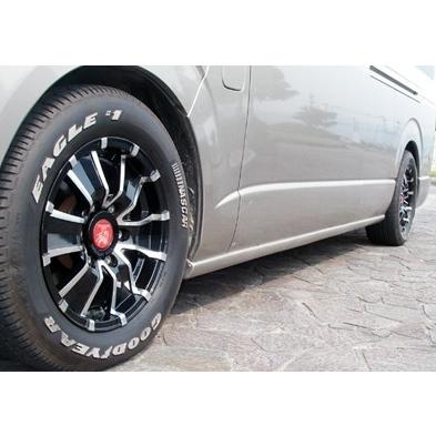 ハイエース 0系 サイドステップ ワイドボディ 自動車 4ドア 片側スライド車 スーパーロング エアロパーツ ハイルーフ サイドスポイラー 1e7 シルバーマイカメタリック Autovillage オートヴィレッジ