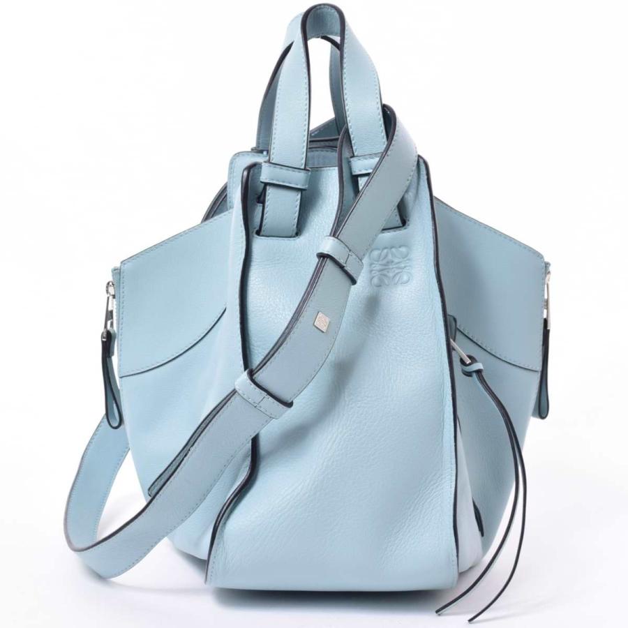 Br楽市本店 Loewe ロエベ レザー ハンモック Loewe スモール ショルダーバッグ 中古 アイスブルー メンズバッグ バッグ 中古 ブランド B2000480200001494 ブランド楽市