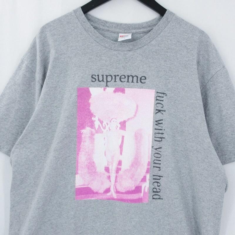 Supreme シュプリーム 半袖Tシャツ 17AW fuck with your head プリント グレー L メンズ 中古