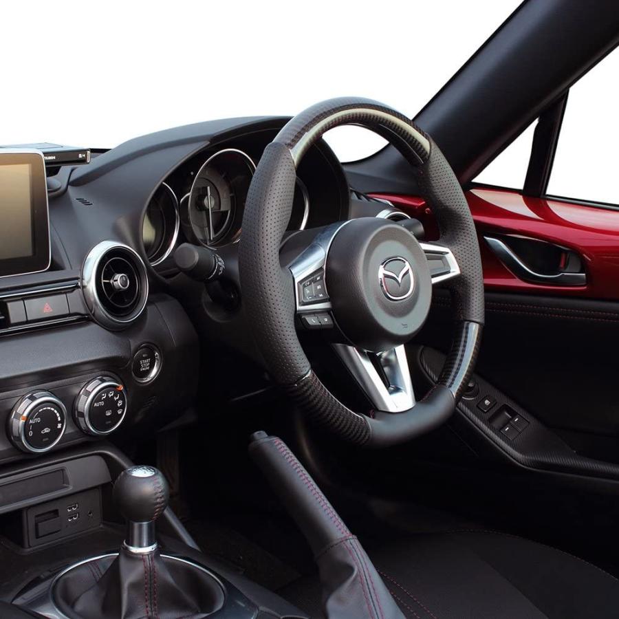 Real レアル ステアリングマツダ ロードスター Nd ガングリップ ブラックカーボン Mzc Bkc Dw Cotton Cotton 自動車 内装パーツ Castle