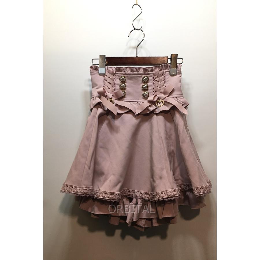 LIZLISA レースアップサスペンダー付スカパン ピンク　リズリサ レースアップサスペンダー付スカパン ｜ LIZ LISA（リズリサ
