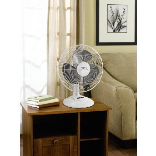 Lakewood 12 Inch Three Speed Oscillating Desk Fan Three Speed