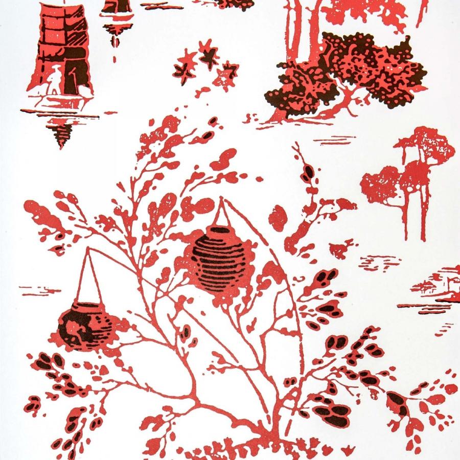 輸入壁紙 ガストンダニエラ Dos Villa Erba Villa シノワズリ 壁紙 レッド 赤 Gdw5105 Y 006 Gdw5105 006 インテリアショップ デコール