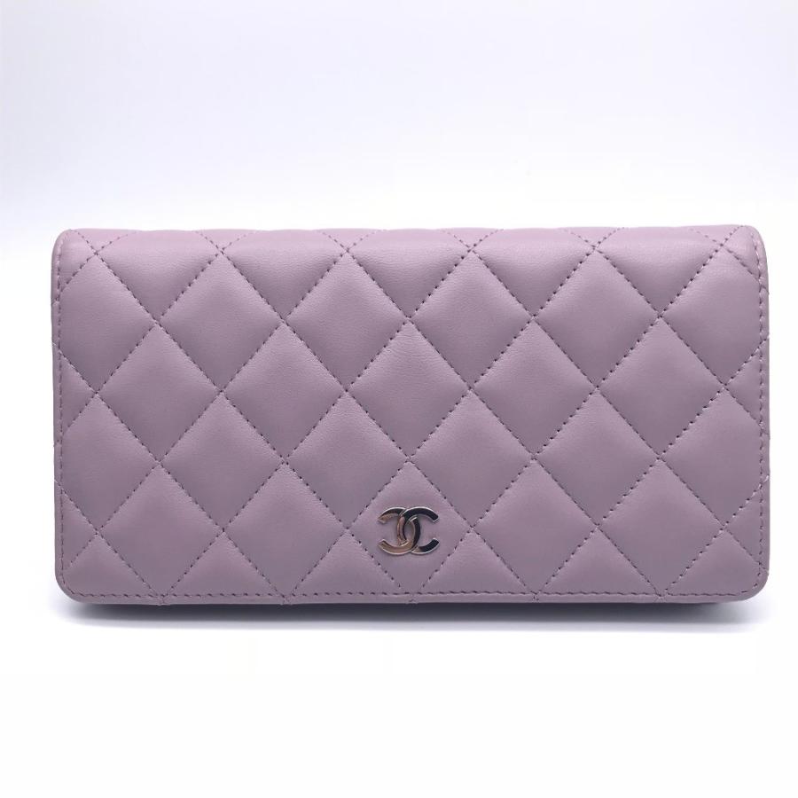 Chanel シャネル マトラッセ ラムスキン ファスナー 長財布 長財布 ラムスキン 長財布 パープル レディース 中古 銀座店 Dh48467 Dh48467 Ds大黒屋