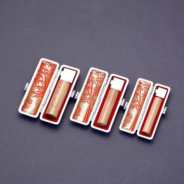 印鑑セット 実印 銀行印 認印3本セット 印伝付 L オノオレカンバ 16 5 13 5 12mm 大周先生の完全手彫り 14500053 いいはんこ やどっとこむ