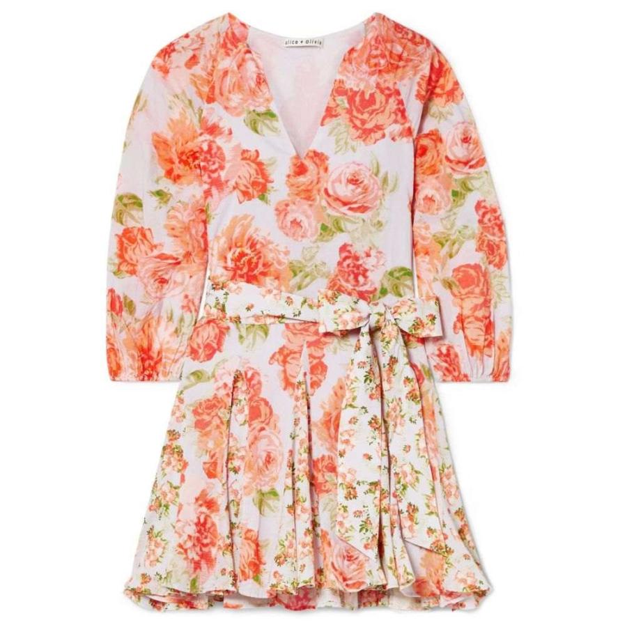 スーパーセール期間限定 のアリス Olivia アンド オリビア Alice Olivia レディース Alice ワンピース ミニ丈 Pali Belted Floral Print Cotton Voile Mini Dress Posy Garden Dusty Orchid Lg 1134035 フェルマート エフ Fermart Ef安心の定価販売メーカー直販の