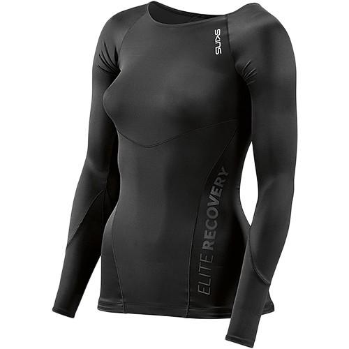 スキンズ Skins スポーツ インナー レディース Recovery 長袖 Elite ロングスリーブトップ ブラック ブラック Sr Bkbk 長袖 インナー コンプレッション スポーツウェア Esports