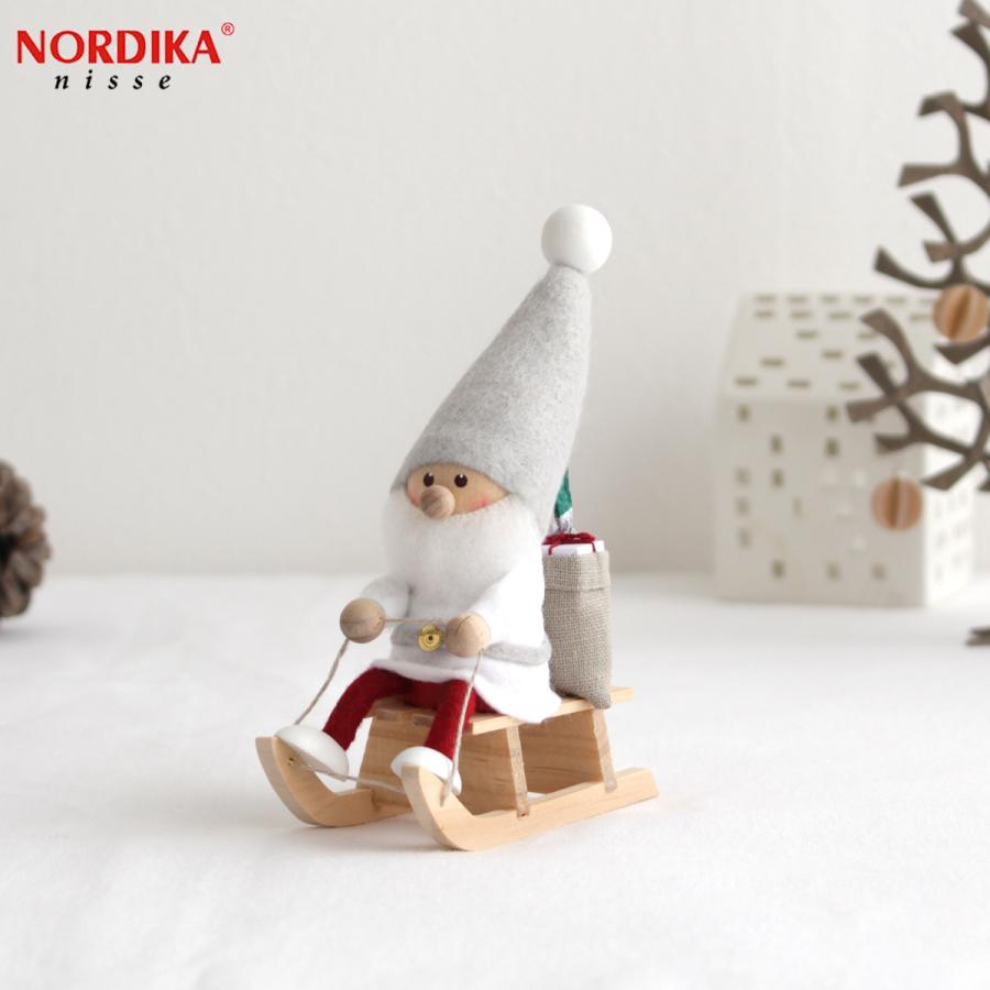 ノルディカニッセ そりに乗るサンタ サイレントナイトシリーズ NORDIKA nisse クリスマス 雑貨 木製 人形 北欧 NRD120646
