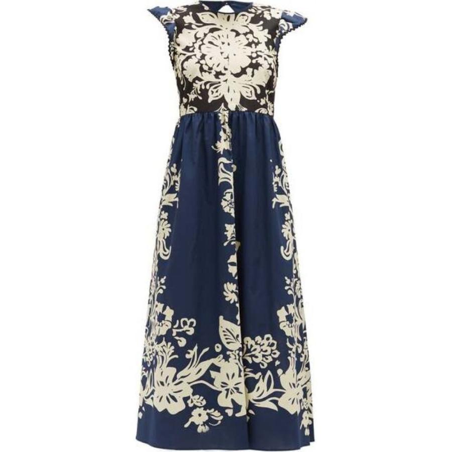 レッド ヴァレンティノ ワンピース Redvalentino レディース ワンピース ミドル丈 ワンピース ドレス Floral Print Redvalentino Cotton ワンピース Midi Dress Navy Hb フェルマート Fermart 2号店