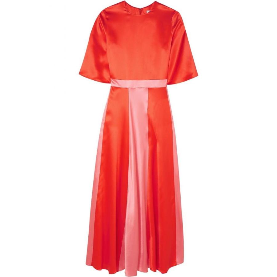 デイタース Deitas ミドル丈 レディース Julieta ワンピース ミドル丈 ワンピース ドレス Julieta Two Tone デイタース Silk Satin Midi Dress Tomato Red Lo Ff8a6bd6c6 フェルマート Fermart 2号店