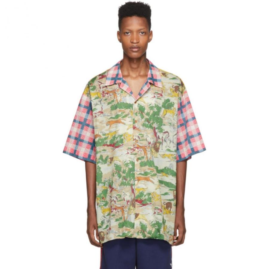 グッチ メンズ Gucci メンズ トップス Gucci シャツ トップス Multicolor Animals Shirt Brown Pine Hc m1916 フェルマート Fermart 3号店