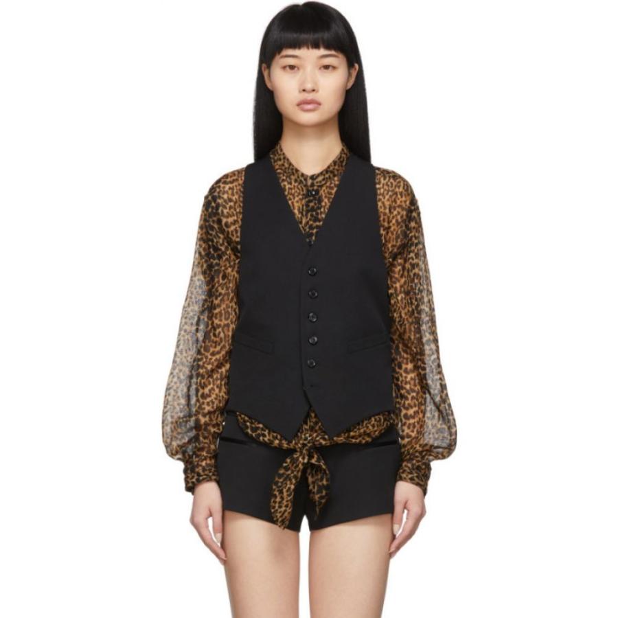 レディース Black ベスト ジレ サンローラン ファッション ジレ Black ベスト ベスト ジレ レディース トップス Saint Laurentイヴ サンローラン Saint Laurent レディース ベスト ジレ トップス Black Wool Classic Vest Black 5年保証 即納