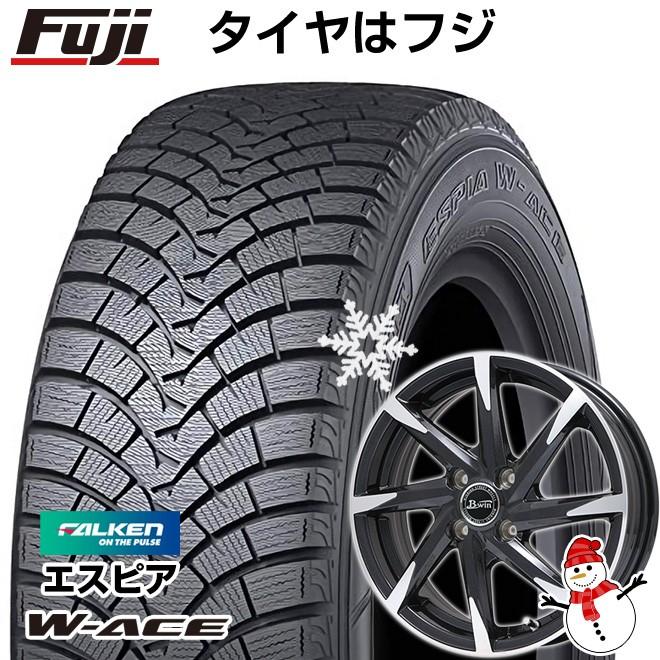 スタッドレスタイヤ ゼナート ホイールセット 車 Falken 正規取扱店 ファルケン 冬タイヤ エスピア W Ace 155 65r14 14インチ Bigway B Win ゼナート 8 ブラックポリッシュ 4 50 14 Fuji 3768 327 フジコーポレーション