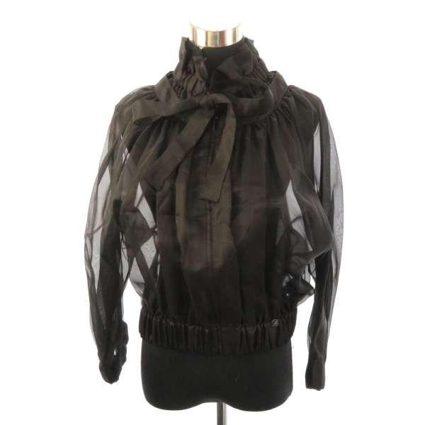 シャネル プリーツ ブルゾン シルク プリーツ レディースサイズ36 Pv Chanel ブラウス Pv リボン トップス 19aw Gallery Rare