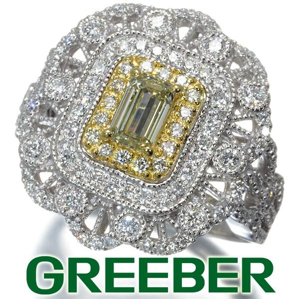 ダイヤダイヤモンド0 459ct Light Light Yellow Grayish Greenish Yellow 指輪リング指輪pt900 プラチナ K18yg Genj 特別値下げ品 グリーバー