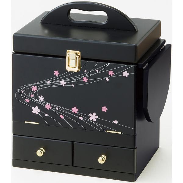 로하코 일본   패밀리・라이프 밤벚꽃 메이크업 박스 블랙 폭260×190×320mm 