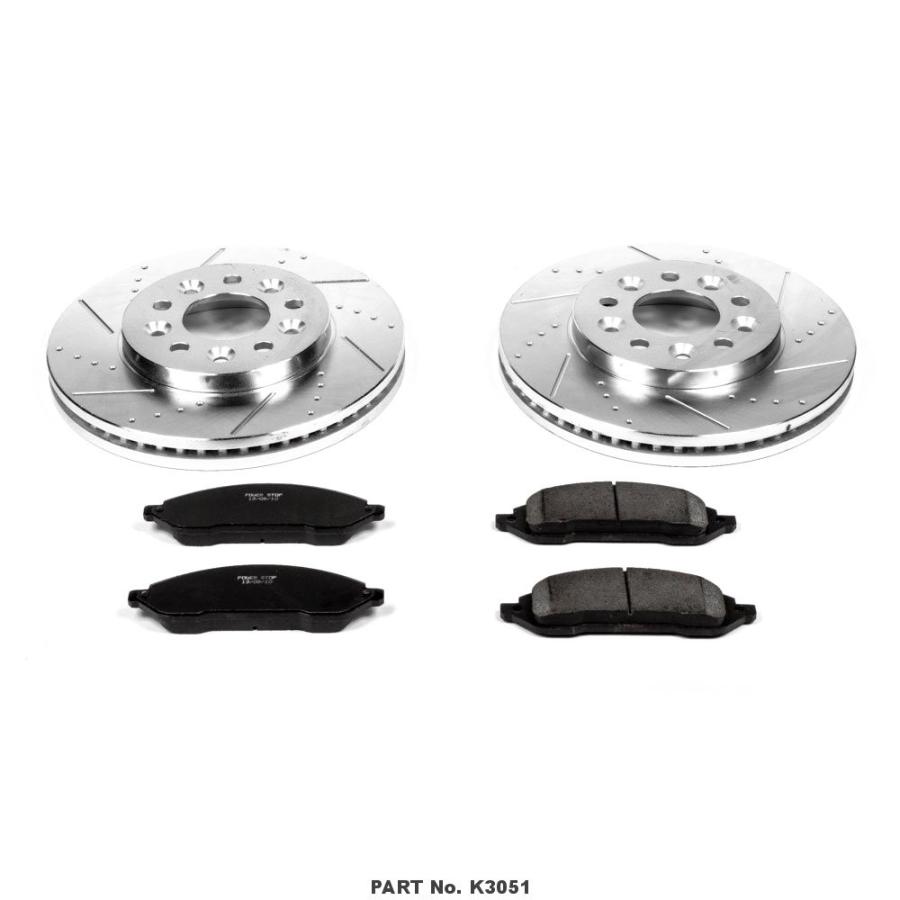 自動車パワーストップk3051フロントブレーキキット ドリル スロット付きブレーキローターおよび U Halプロショップ