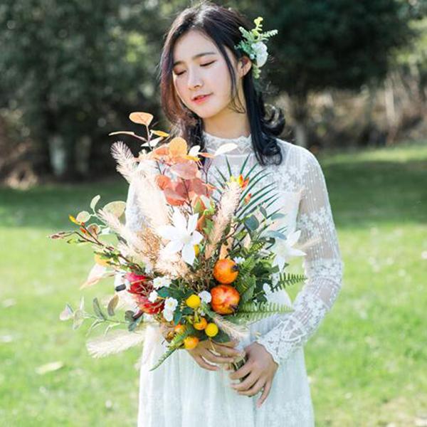 春先取りの 結婚式 花飾り ウェディング用 花嫁 ブーケ ブートニア 披露宴 送料無料 ウエディングブーケ バラ造花 キット 花飾り ブライダルブーケ Bouquet41 豊盛商事 花束 アレンジメント 披露宴 手作り