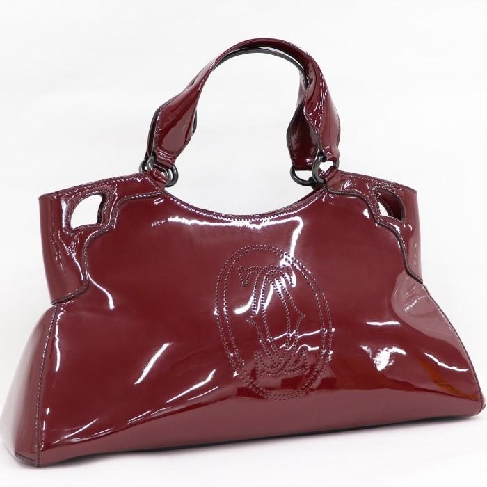 中古 カルティエ マルチェロ トートバッグ ドゥ ボルドー カルティエmm トートバッグ パテント トートバッグ ボルドー L サカイのリサイクルショップ