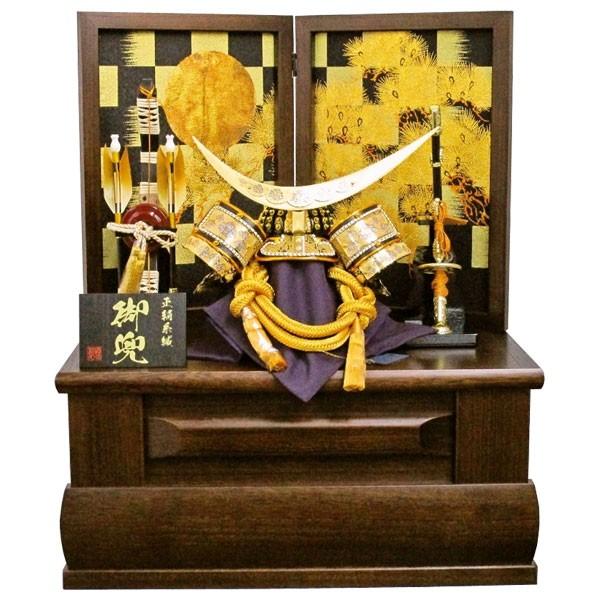 兜飾り 8号 兜収納飾り 五月人形 兜収納飾り 節句人形 武将兜 8号 五月人形 牡丹伊達兜 黒黄 31 22