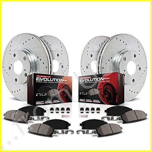 K4008 Front Rear 送料無料 Brake And Stop Stop Drilled Slotted Kit With Drilled Slotted Power Rotors And Brake Z23 Evolution Ceramic Brake Pads 並行輸入品 4k3y8n7sb07196rhgh4k3y8n7s 暮らしのネットショップ安心店
