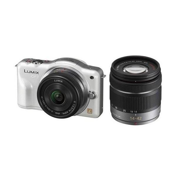 パナソニック カメラ Panasonic Gf3 ダブルレンズキット 高画質 ミラーレス 一眼 ミラーレス カメラ Camera かわいい ホワイト 中古 Gf3 14 42 14 Wite Leon Camera Shop