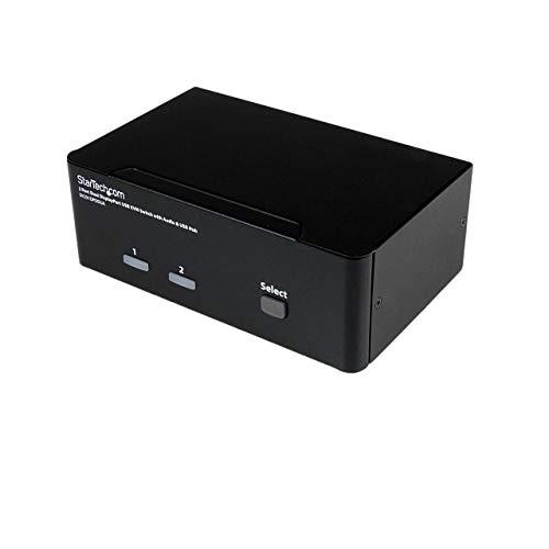 Startech Com 2ポートデュアルdisplayport対応usb接続kvmスイッチ Pc切替器 タブレット オーディオ対応 2ポートusbハブ
