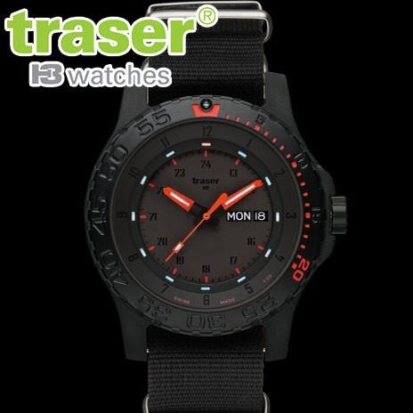 666クーポンあり Traser トレーサー 腕時計 メンズ腕時計 Mil G 腕時計 9031558 レッド コンバット サファイア Nato ミリタリー スイス製 P6600 9031558 Traser 9031558 ルイコレクション 店