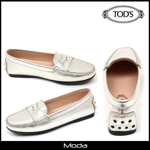 熱販売新作 Tods 靴 トッズ ローファー レディース シルバー ファッション レディース 靴 Modaタイムセール