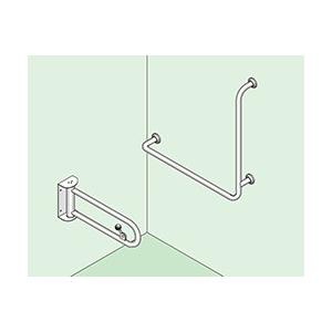 洋式トイレ用·可動型(樹脂被覆)標準取付タイプ(B·D·G)右勝手ベージュ ...