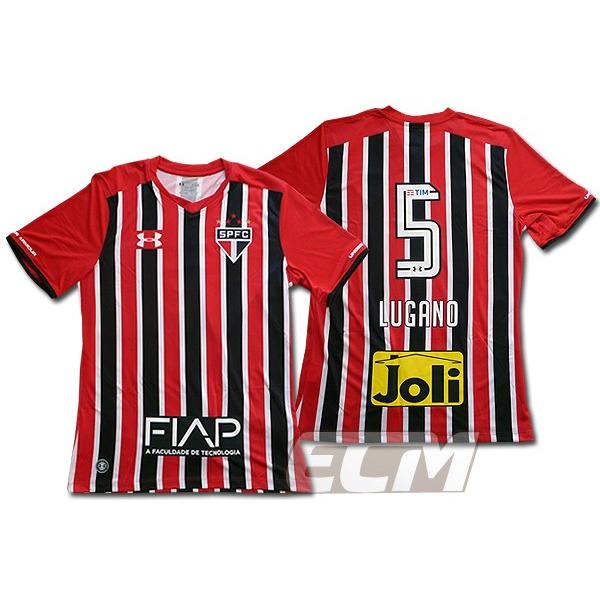 サッカー 16 サンパウロ 国内未発売 サンパウロ 半袖 16 アウェイ 半袖 5番ルガーノ 5 Y1711 イーシームンディアル
