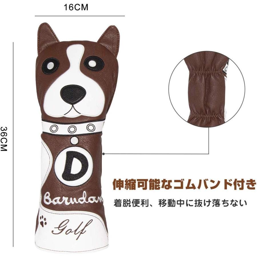 ゴルフクラブセットヘッドカバー ゴルフクラブヘッドカバー Puレザー製ゴルフヘッドカバー ゴルフウッド用ヘッドカバー キャラクターヘッドカバ ムラshop