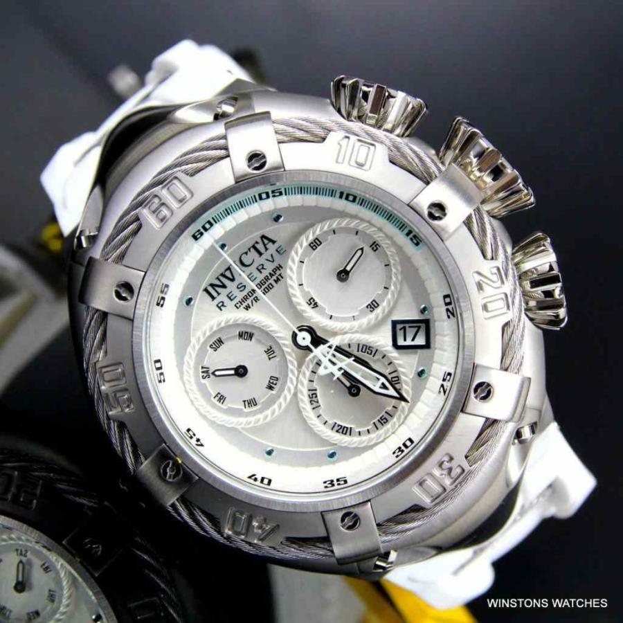 インビクタ 腕時計 Invicta Reserve Thunderbolt Arctic Invicta Edition Swiss White ホワイト Watch Swiss Mvt Chrono 52mm Watch New インヴィクタ セレクトショップ なんくる