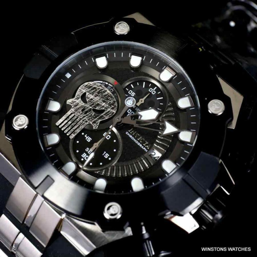インビクタ 腕時計 Invicta Marvel Punisher Sea ファッション Hunter Black メンズ腕時計 クロノグラフ 腕時計 Limited Edt Watch 52mm New インヴィクタ セレクトショップ なんくる