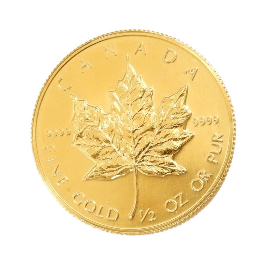 中古 リバース カナダ王室造幣局 メイプルリーフ コイン 金 金貨 1 2オンス 1986年 Is K24 純金 重量 15 5517g Is Is0523ntc02 ブランドショップリバース