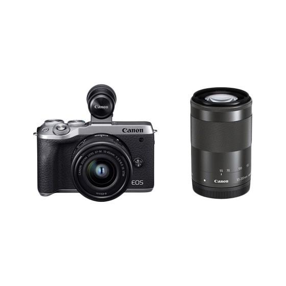 在庫目安 お取り寄せ Canon 3612c050 Mark ミラーレスカメラ Eos カメラ M6 Mark Canon Ii シルバー ダブルズームevfキット Podpark 店