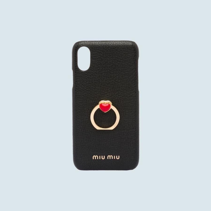 ミュウミュウ Miu Miu Iphone X X Iphonex アイフォンケース Iphonexs ゴールド ブラック Iphoneケース ゴールド ハート メタル リング マドラスレザー 5zh05caqf0002miumiu5zh05caqf0002 ブランドショップrarelist