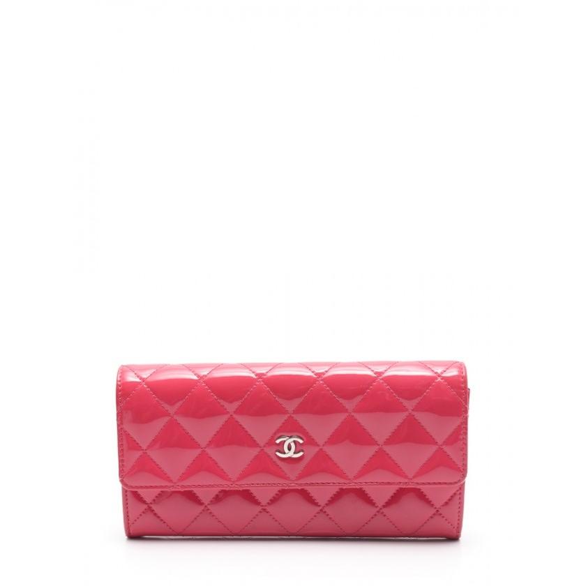 CHANEL エナメルレザー マトラッセ 長財布 ピンク CHANEL シャネル ...