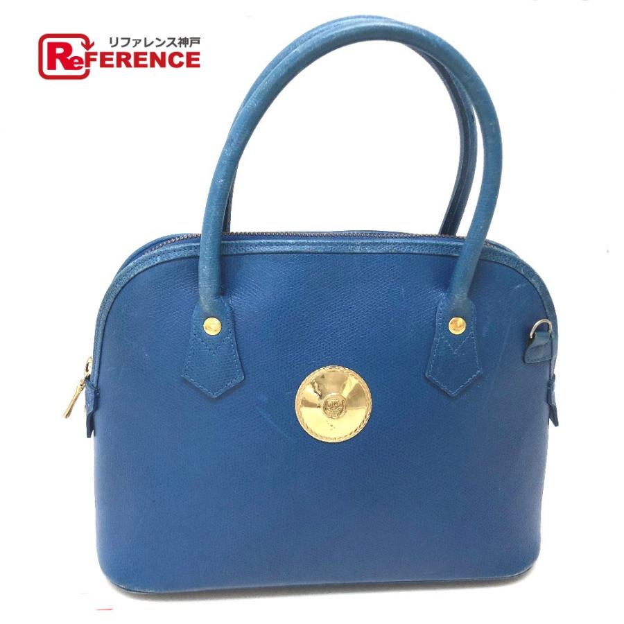 Mcm エム シー エム ロゴ金具 レザー ハンドバッグ レディース ブルー ブルー レディース 中古 29 リファレンス コレクション
