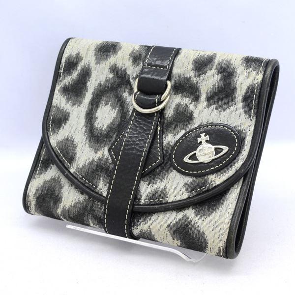 Vivienne Westwood ヴィヴィアンウエストウッド 三つ折システム手帳 中古 レオパード レオパード 黒ブラック ヒョウ柄 ヒョウ柄 中古 Archery