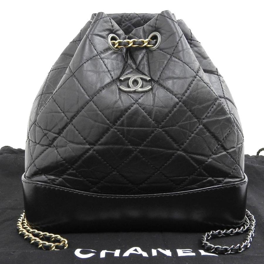 本物保証 布袋付 超美品 布袋付 シャネル ガブリエル Chanel ガブリエル 黒 ドゥ シャネル リュック 黒 シール付 23番台 A94485 Tkh19b0920035 高島屋質店