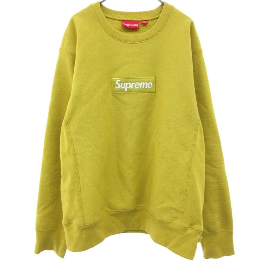 Supreme シュプリーム 18aw Logo Box Logo Crewneck ボックスロゴクルーネックスウェットトレーナー マスタード ファッション マスタード 15c Bring ショップ