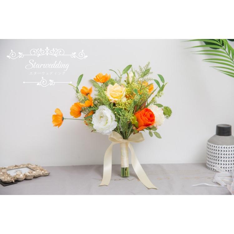 ウエディングブーケ 安い ブートニア 結婚式 花嫁 花束 ブーケ ローズ 造花 アートフラワー 花束 ブライダルブーケ ウェディング アレンジメント アートフラワー インテリアフラワー 人気 Ph1 Starwedding